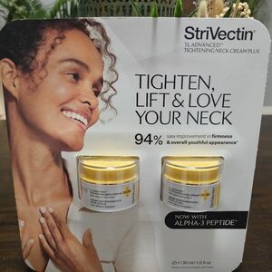 NIP StriVectin Tighten+Lift Advanced Neck Cream Plus. TWO 1 Ounce Jars